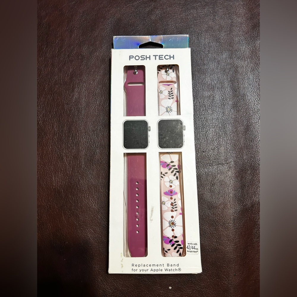 Purple and Floral Apple Watch Band Set